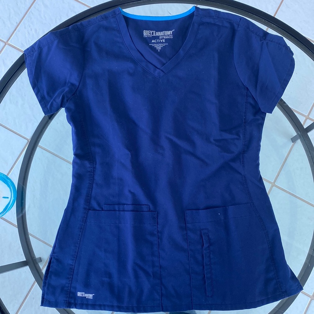 Navy blue scrub top